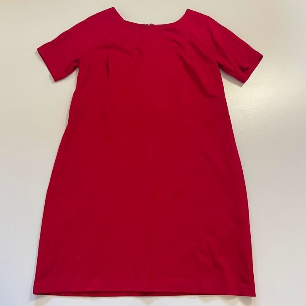 Talbots Dress Red Short Sleeve Structured Classic Traditional Holiday Career WP